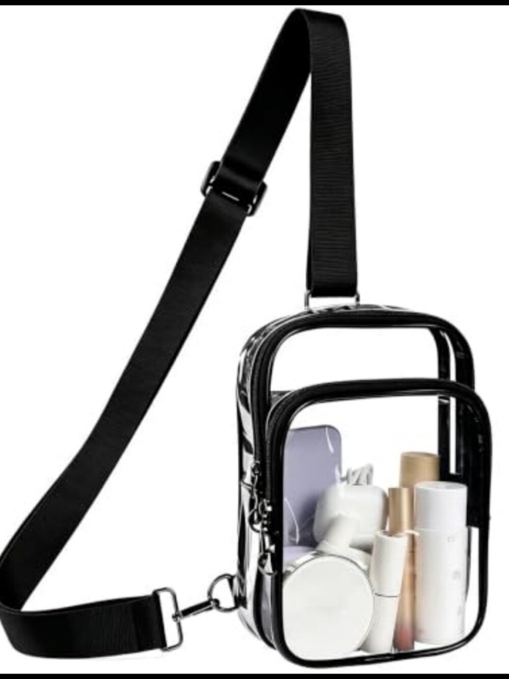 Clear Crossbody Sling Bag Anti-Theft Lock Zipper Stadium Approved